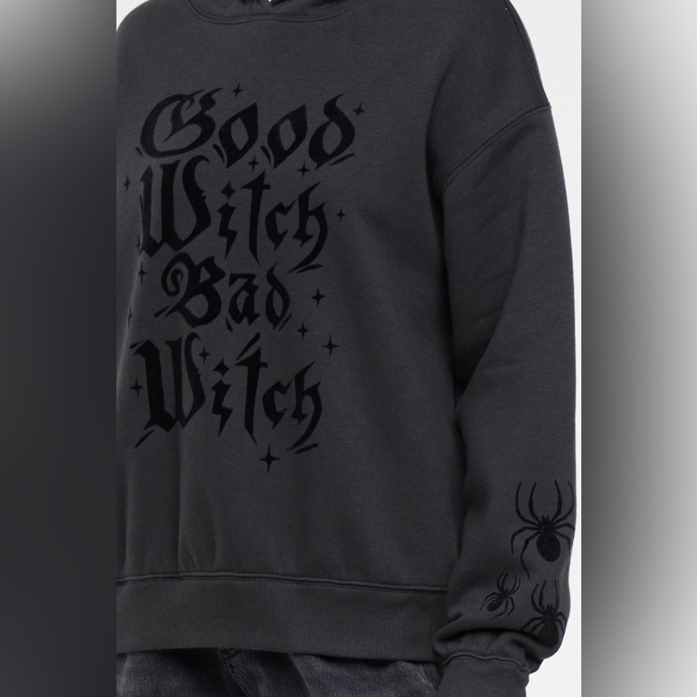 Wildfox Good Witch Blake Hoodie Pirate Black Size Small Spiders Halloween NEW - Picture 5 of 16